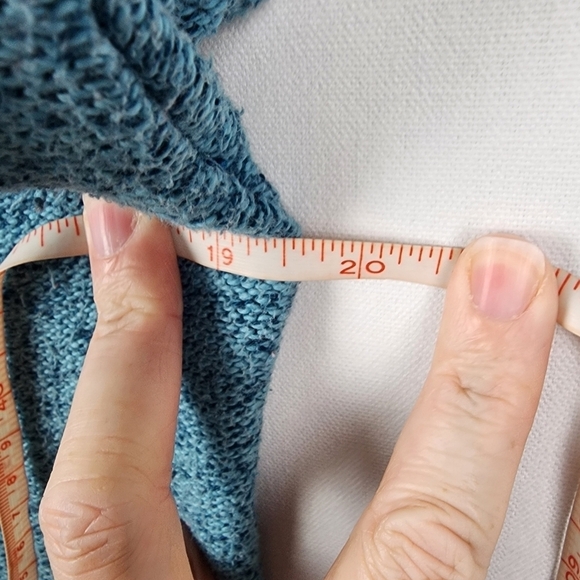 Sundance Teal Blue Marled Ribbed Turtleneck Pullover Sweater Silk Blend Size XL - Picture 5 of 6